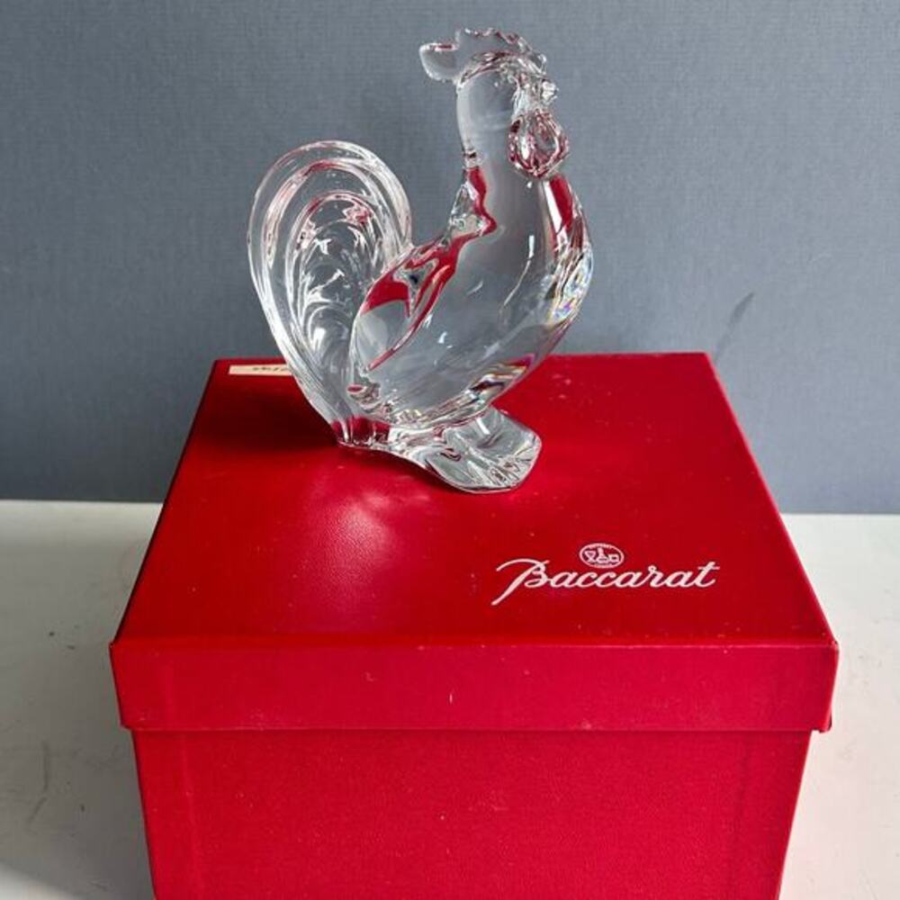 Baccarat Crystal‎ Glass Rooster Figure Chinese Zodiac Year of the Rooster W/Box